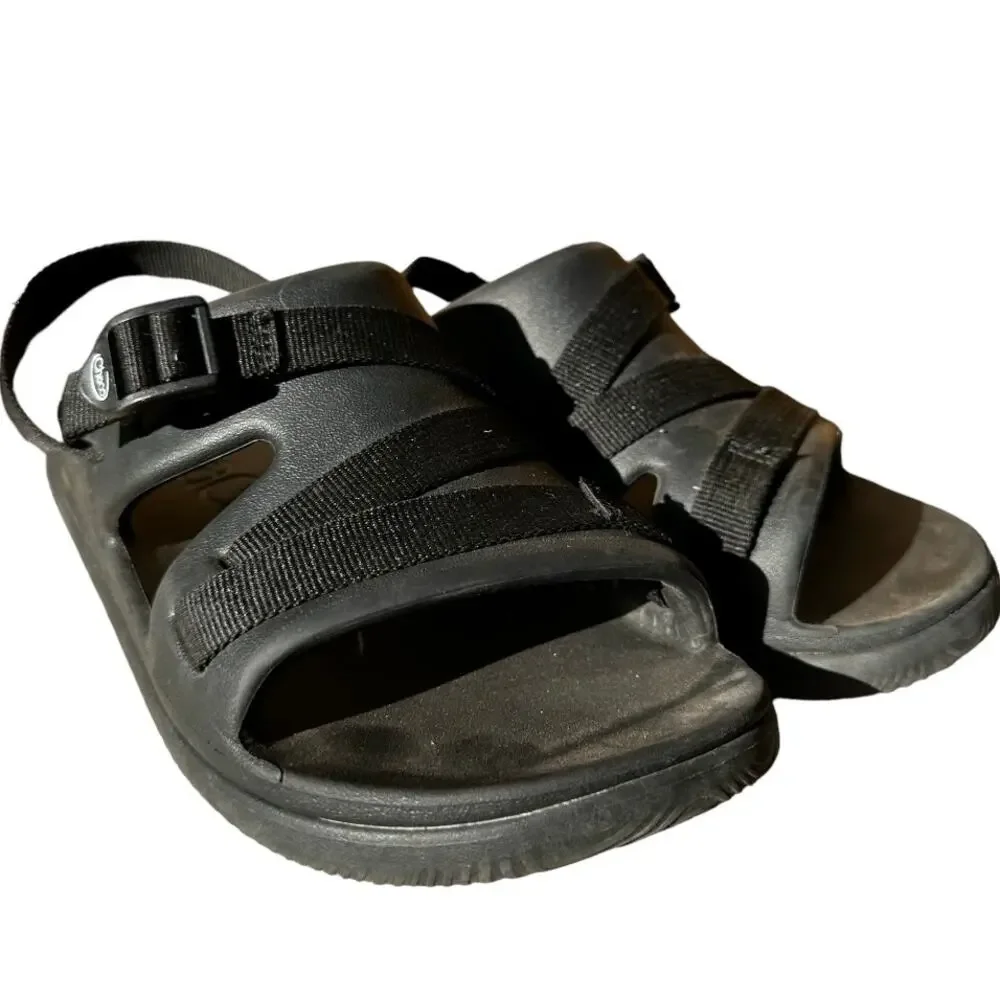 Chaco Chillos Slide Slip-On LUVSEAT Arch Cinch Buckle Jacquard Webbing Black 6